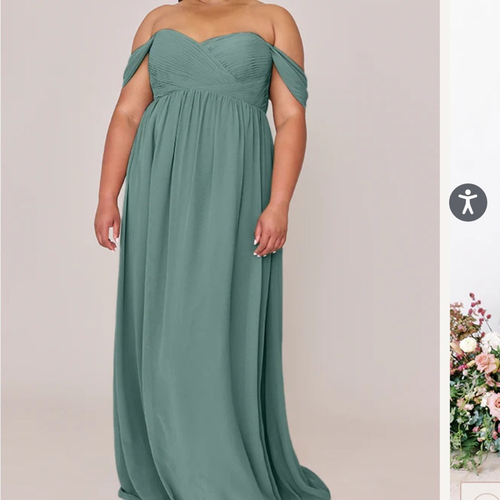 Revelry Kennedy maternity dress- Rosemary      Elegant Off-Shoulder Green Dress